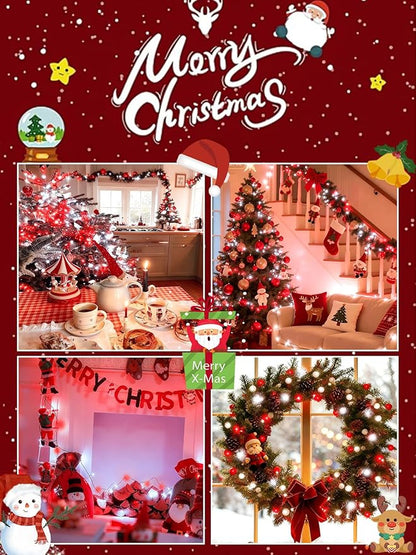 2026 New Voice Control Connectable 2PK 164FT 400LED Christmas String Lights Indoor Outdoor with Remote | Smart Twinkle Fairy String Lights 12 Modes & Timer for Xmas Tree Decor (Red & White)