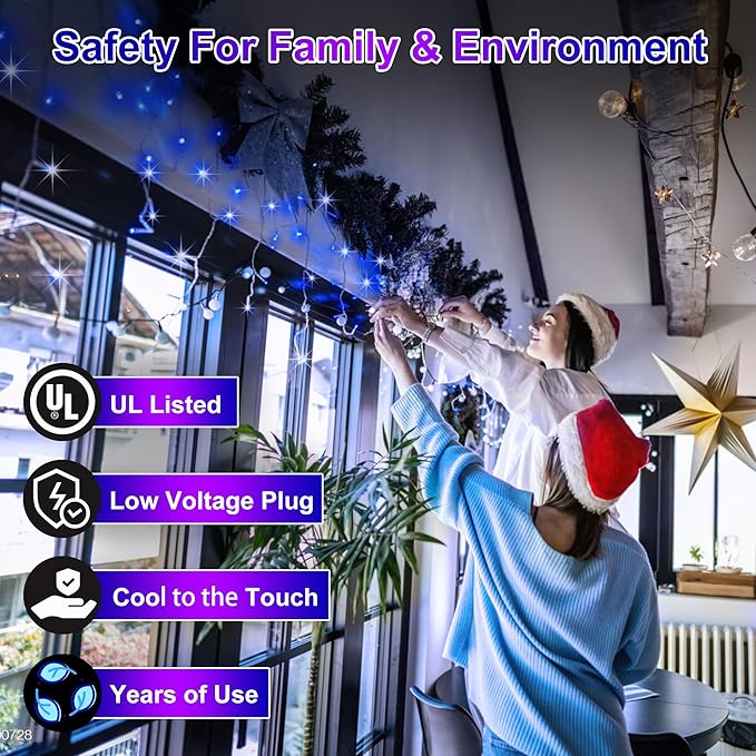 670 LED 66FT Christmas Lights with 148 Drops, 12 Modes Dimmable Blue Outdoor Hanging Lights with Timer Memory, Waterproof Curtain Lights for Home Bedroom Yard Indoor Tree Window Roof Fence Wedding