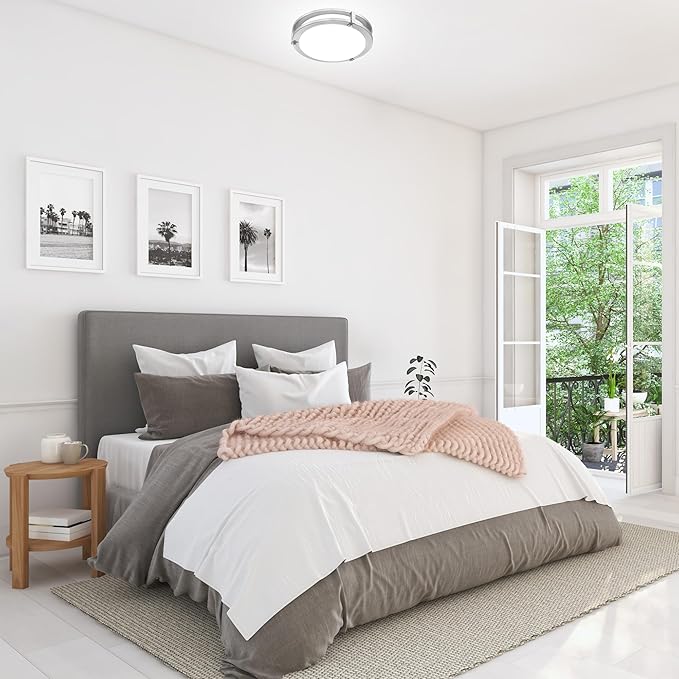Design House Ripon 11 Inch Integrated LED Ceiling Light 2-Pack, 5 Color Temperature, Dimmable, Satin Nickel – Design House, 589598