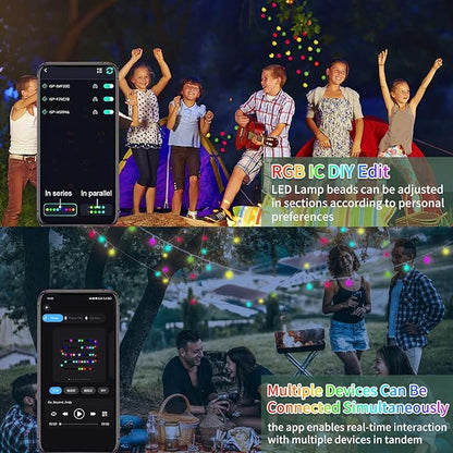 33Ft Smart Globe String Lights, Color Changing LED String Lights, Fairy Lights USB Plug in with Remote & App for Indoor Outdoor Christmas Party Camping Tree Tent Decor, Halloween
