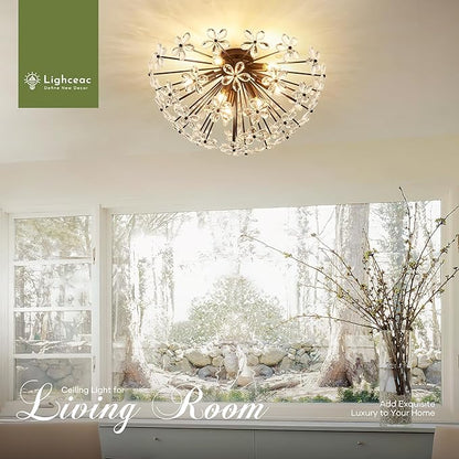 24" Modern Black Crystal Sputnik Chandelier for Dining Living Room Glam Luxury Petal Semicircle Chandelier 8-Light for Foyer Hallway Elegant Pendant Ceiling Light Fixture for Kitchen Bedroom