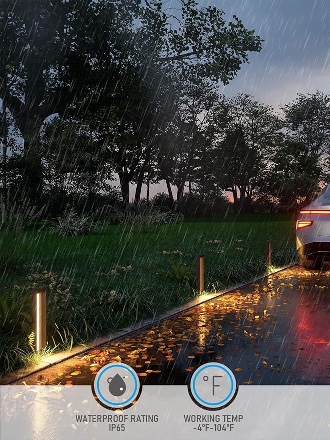 LEONLITE 8 Pack 5CCT Low Voltage Landscape Lights, 7W 12-24V LED Pathway Lights, Die-Casted Aluminum, IP65 for Outdoor Path Sidewalk Walkway, 1800K/2700K/3000K/4000K/5000K, ETL, Oil Rubbed Bronze