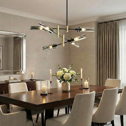 Modern Living room Dining room Sputnik Chandelier, Bedroom Hallway Light Fixtures, Pendant Lights Kitchen Island, Hanging Lights Ceiling Light Farmhouse Kitchen Decor Fixture Lamparas (Black & Gold-6)