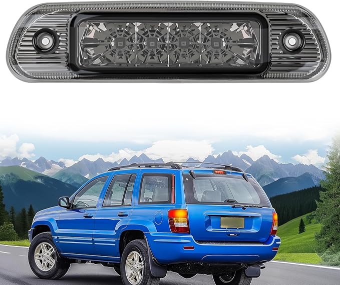 Nilight Third Brake Light Tail High Mount 3rd Stop Lights Smoked Lens Compatible with Jeep Cherokee 1999 2000 2001 2002 2003 2004 Van SUV Rear Center Cab Lamp