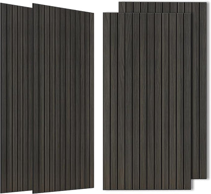 Wood Veneer Acoustic Panels,4 Pack 47.2”x23.6” Sound Panels, Decorative Large Wood Panels for Wall, for Office,Home Theater,Studio,Living Room,Rustic Walnut
