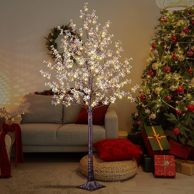 Lightshare Lighted Gypsophila Tree 6FT 176 LED Artificial Baby Breath Flowers with Lights for Wedding Home Christmas Holiday Decoration (Gypsophila Tree)