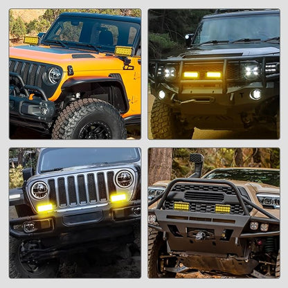 Nilight 6.5 Inch LED Light Bar Cover 2 PCS Yellow Protective Covers Durable Polycarbonate Lens Waterproof Dustproof Scratch-Proof for Double-Row Lights Off Road Driving Lighting
