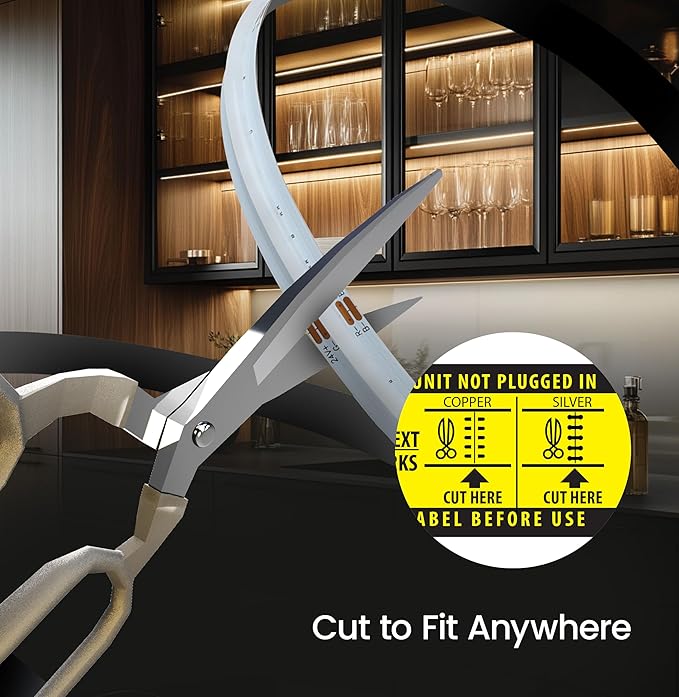 Feit Electric 20ft Color LED Tape Light, COB Technology, Customizable Length, Remote Control, Ultra-Thin 10mm Design, Perfect for Indoor Lighting, Shelves, Cabinets & Staircases, TAPE240/COB/RGB