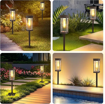 8 Pack Solar Pathway Lights Outdoor,IP65 Waterproof - Bright Solar Lights Outdoor,Auto On/Off Pathway Lights Solar Powered,Solar Path Lights for Walkway Driveway Garden