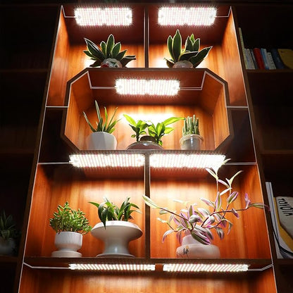 6Pack 2026 Ultra-Thin Panel Grow Lights for Seed Starting, Vegetables, Greenhouse & Under Cabinet & Shelf Plants with Timer 4/8/12/16/20H, Free Connect Full Spectrum Indoor LED Plant Growing Lamps