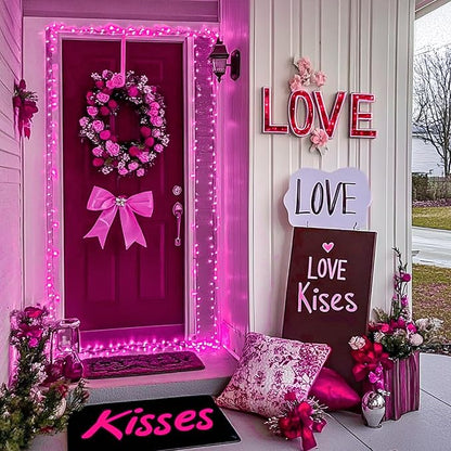 JMEXSUSS 200 LED Fairy Room Lights, 66 ft Pink Lights Outdoor Waterproof 8 Modes Pink String Lights Indoor with Wheel, Remote Control Twinkle Lights Plug in for Christmas Decor