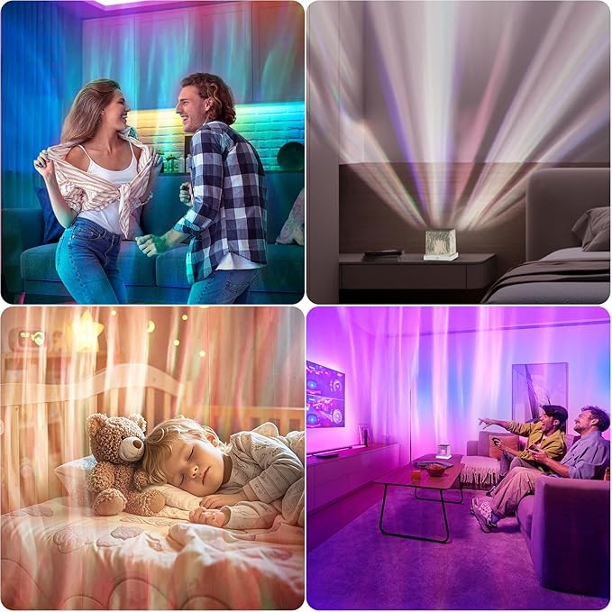 Deyagoo Northern Lights Projector, 1800mAh Rechargeable Aurora Light Projector, 16 Colors Mood Lighting Galaxy Lamp with Remote for Adult Boys Girls Gifts Room Decor