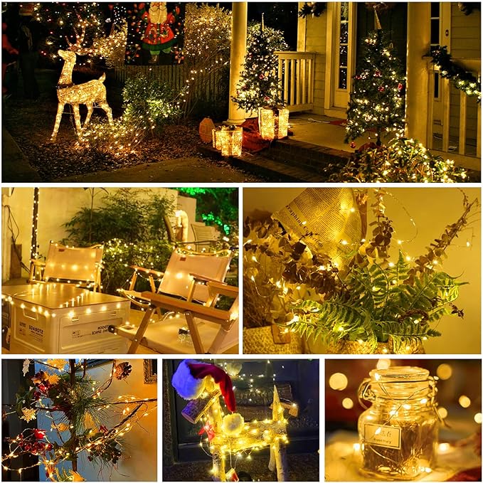 Aogist LED Fairy Lights, 16 ft 50 LEDs Firefly Lights Battery Operated String Lights for Bedroom DIY Mason Jar Wedding Party Halloween Christmas Festival Decoration (2, Warm White)