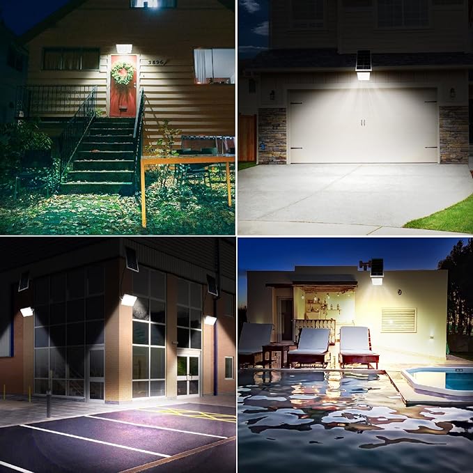 LANGY 300W Solar Flood Light Outdoor, 19200LM Solar Street Light Dusk to Dawn Security Lights, 6500K LED Solar Powered Outside Light Waterproof with Motion Sensor for Garden Yard Path