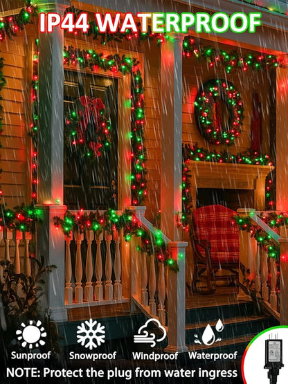 400LED Smart 4th of July String Lights App Controlled, 142FT Waterproof Red White and Blue Lights, Patriotic RGB Color Changing Twinkle Light with Remote & Timer Indoor Outdoor for Memorial Day Decor