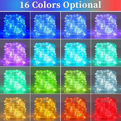 ANJAYLIA 105FT 320 LED Color Changing Rope Lights, 18 Colors Outdoor String Lights with Plug & Remote, Led Rope Lights Outdoor Waterproof, Christmas Lights for Bedroom Deck Halloween Decorations