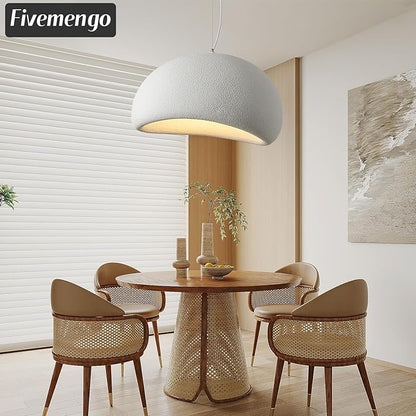 27.6in Wabi Sabi Pendant Light, Kitchen Island Lighting Fixture Ceiling Mount Japanese Lamp Japandi Chandelier for Dining Living Room Hallway Bedroom Restaurant Hanging Lamp, White 1 Pack