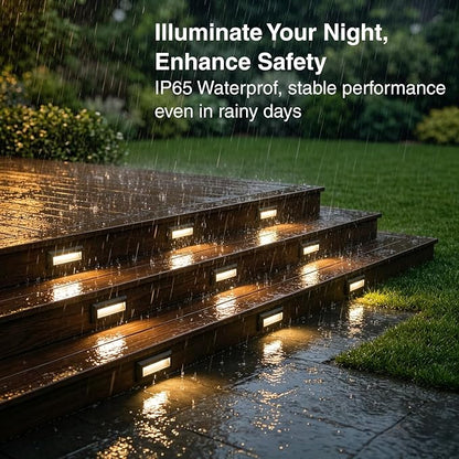ZONK LED Outdoor Indoor Step Lights, Line Voltage 110-240V 2W Landscape Stair Lights, 9Inch Non-dimmable 3000K IP65 Waterproof Stairway Lighting, LED Deck Light, Retaining Wall Lights, 6Pack