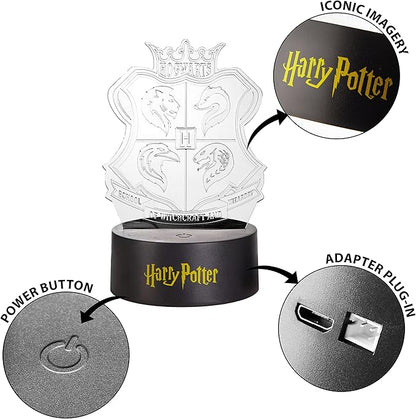 Harry Potter Acrylic 3D LED Illusion Lamp, Color-Changing Night Light for Kids Bedroom, Desk & Home Décor