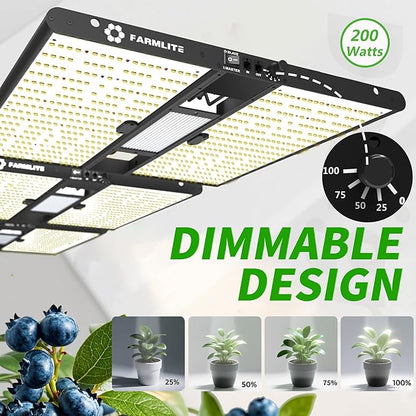 FARMLITE Grow Light for Indoor Plants Grow Light Full Spectrum Led Grow Lights Growing Lamp Daisy Chain Dimmable (200Watts)