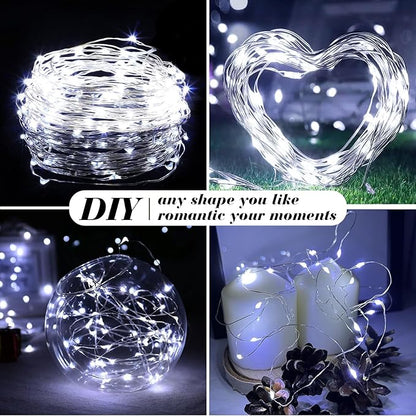ZGWJ 6 Pack Fairy Lights Battery Operated with Remote, 7ft 20 LED Mini Fairy String Lights with Timer 8 Lighting Modes Waterproof for Halloween Christmas Tree DIY, Parties, Bedroom Decorations White
