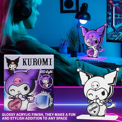 Get Trend Hello Kitty Sanrio 3D LED Light, Infinity Mirror Effect, USB Night Light, Room Decor Bedroom Lamp, Kuromi Kawaii Gifts for Girls Teens Women (Multi Kuromi)