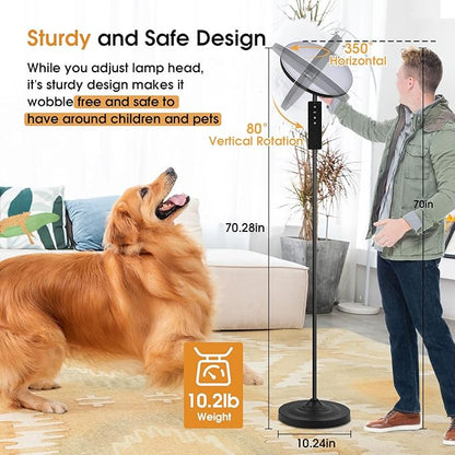 hanaking Upgraded Floor Lamp, 30W/2600LM Super Bright Floor Lamp with Remote Control, Stepless Adjust Color Temperatures and Brightness, Torchiere Standing Lamp for Living Room Bedroom Office