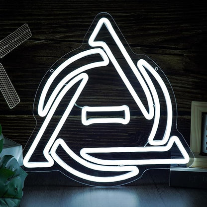 Therian Neon Sign White Theta Symbol LED Light for Therian Room Decor Therian Gear & Accessories,Otherkin Furry Wall Art Therian Gifts for Fans(12.8 * 12.6inch)