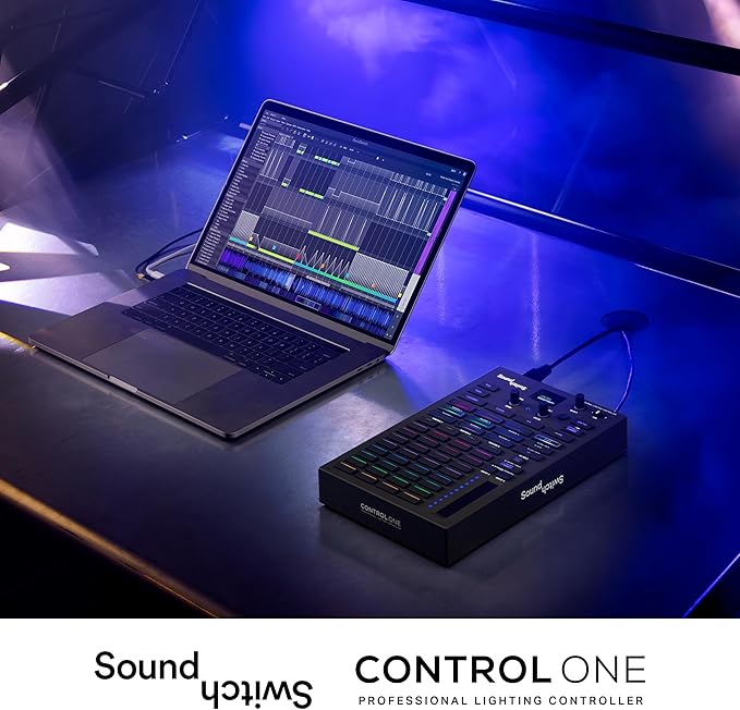 SoundSwitch Control One - Professional DMX DJ Lighting Controller with 3 Months SoundSwitch Software Access and DMX Lights and Phillips Hue Support