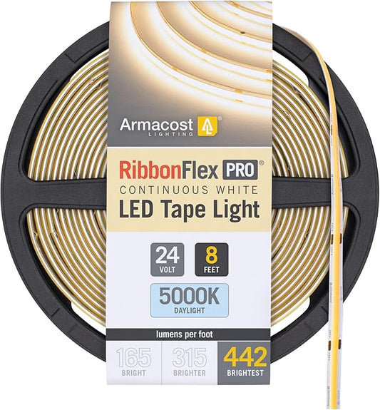 Armacost Lighting RibbonFlex Pro COB, 24V, 5000K, 442 Lumens/Ft, IP20, 2.5M 173410