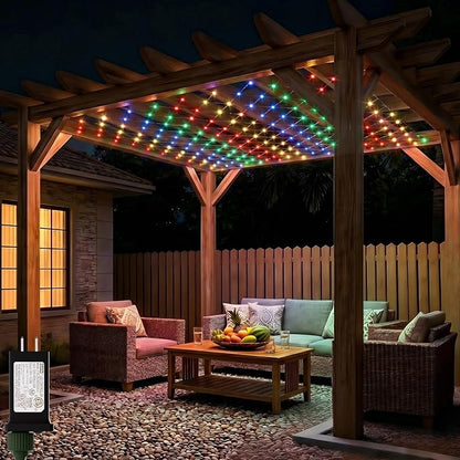 LitHome 10 x 10FT Gazebo Net Lights Outdoor, 280 LED Gazebo Lighting Waterproof, 8 Modes Connectable Net Lights with Timer, Multicolor Christmas Mesh Light Plug in for Bushes, Pergolas, Garden Decor