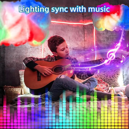 Cloud LED Lights for Bedroom - DIY Aesthetic Mood Light, Music Sync App Control Wall Light, 3D Ceiling Lamp Color Changing Lights, Cool Stuff for Kids Room Decor, Cool lights for Room Decorations