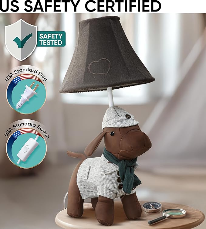 Dog Kids Lamp for Boys Bedroom - 20", Animal Lamp for Kids Room - Cute Christmas Gifts, Birthday Gifts for All Ages: Toddler Girls, Children, Grandkids 3 4 5 and Up Years Old, Sister Brother, Sibling