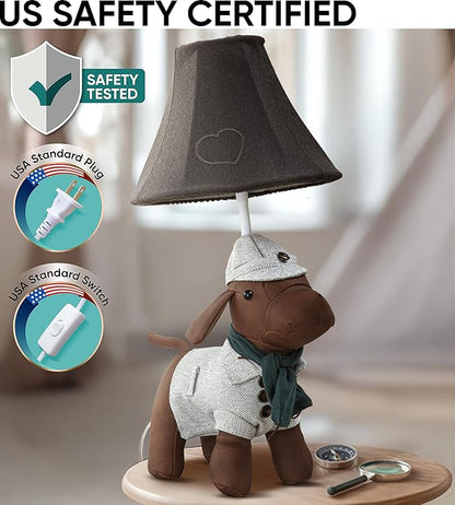 Dog Kids Lamp for Boys Bedroom - 20", Animal Lamp for Kids Room - Cute Christmas Gifts, Birthday Gifts for All Ages: Toddler Girls, Children, Grandkids 3 4 5 and Up Years Old, Sister Brother, Sibling
