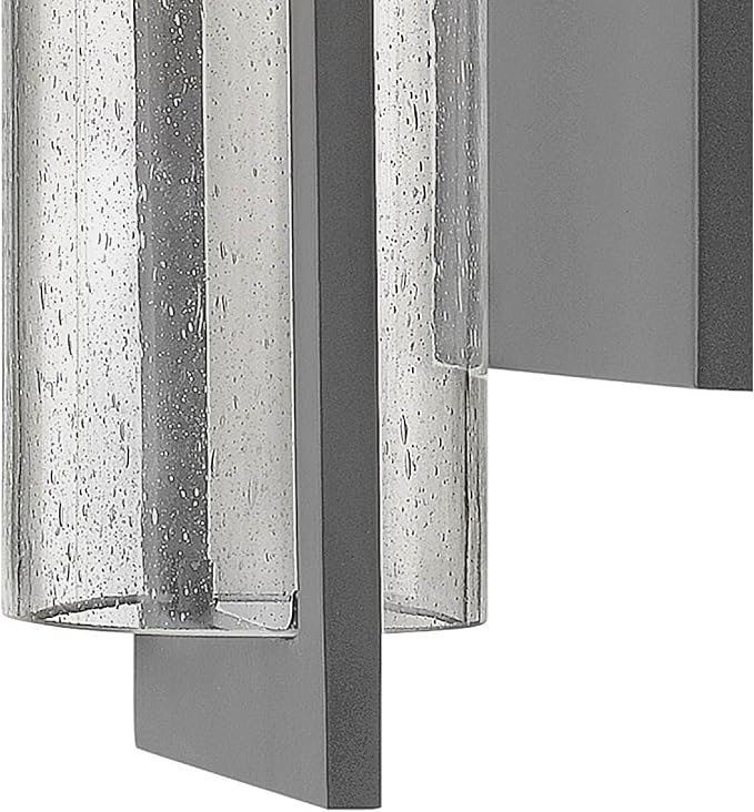 Hinkley Shelter Medium Outdoor Wall Mount Lantern, Minimalist Style, Dark Sky-Compliant, Solid Aluminum/Clear Seedy Glass, Hematite