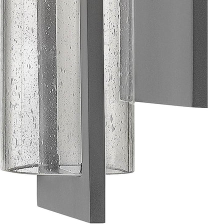 Hinkley Shelter 1325HE Large Outdoor Wall Mount Lantern - Minimalist Style, Dark Sky-Compliant, Solid Aluminum/Clear Seedy Glass - Hematite