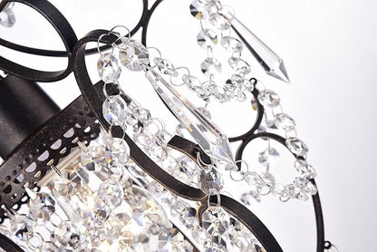 Edvivi Amorette Mini Chandelier Crystal, 1 Light Modern Elegant Glam Ceiling Light Fixture Antique Bronze, Adjustable Hanging Lighting for Closet, Bedroom, Girls Room, Kitchen Island, 2-Pack