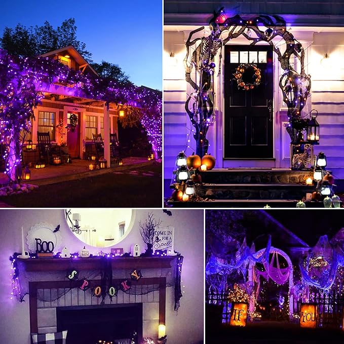 Minetom Halloween String Lights Outdoor 100 Count 20 Feet Incandescent Bulb Mini Lights for Christmas Indoor Garland Party Festival Decoration, Purple