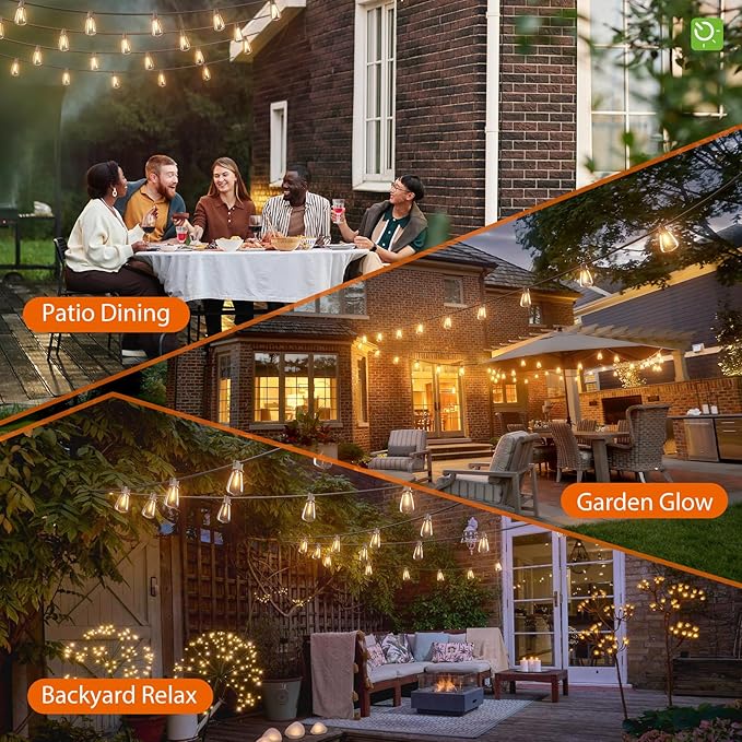 KYY 78FT(72+6) Solar String Lights Outdoor with USB Port Remote Control, LED Waterproof Solar Powered Patio with 24 Sockets, Heavy-Duty and UL Listed Porch Market Lights