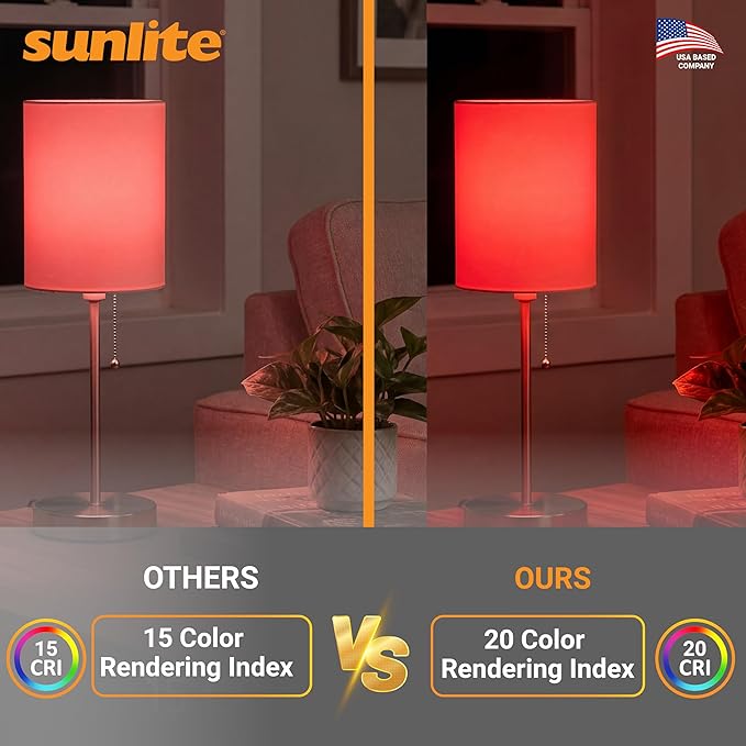 Sunlite 80148 LED A19 Colored Light Bulb, 3 Watts (25w Equivalent), E26 Medium Base, Non-Dimmable, UL Listed, Party Decoration, Holiday Lighting, 1 Count, Red
