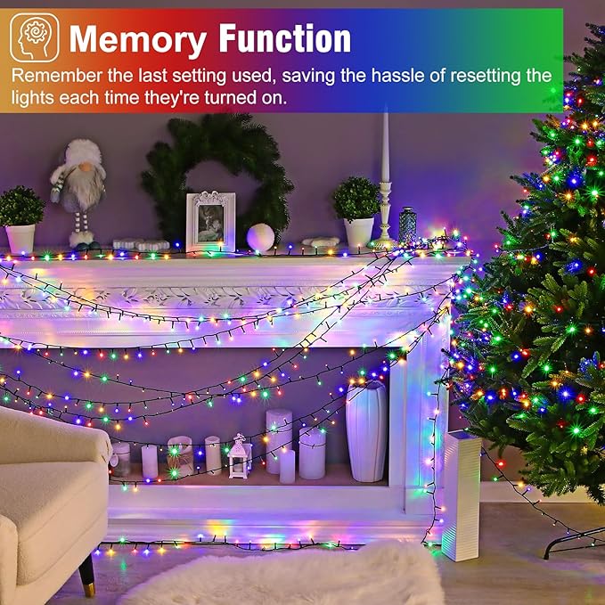 Multicolor Christmas Lights Outdoor, 100FT 300 LED String Lights for Outside Waterproof with 8 Modes, Connectable Plug in Fairy Light for Indoor Home Garden Patio Party Holiday Decorations