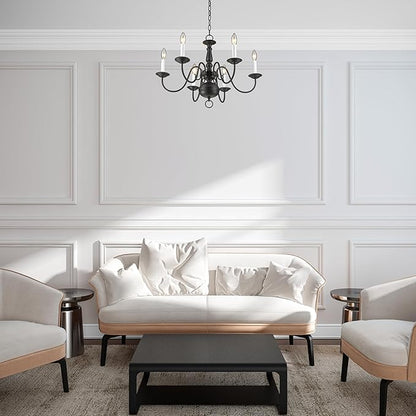 Livex Lighting 5006-07 Williamsburgh 6-Light Chandelier, Bronze,18Hx24W