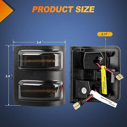 Nilight Side Mirror Marker Light Switchback Amber Turn Signals Lights White Parking Lamp Smoked Lens Plug and Play Compatible With 2008-2016 Ford F250 F350 F450 F550 Super Duty