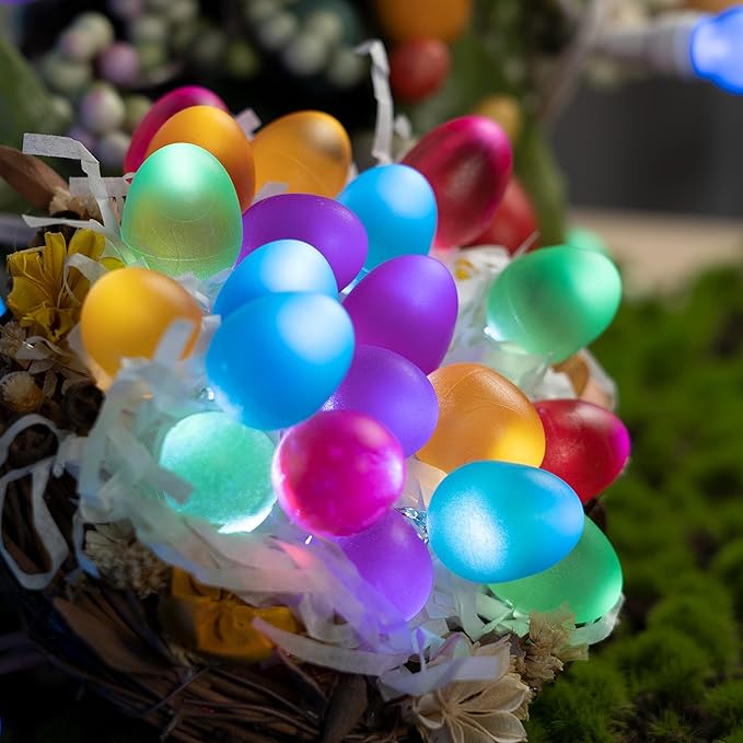 Easter Decorations Easter Lights String 10ft 30LED Eggs Fairy Light Battery Operated with Remote String Lights Spring Themed Multi Color Eggs Decor for Indoor Outdoor Bedroom Party Home