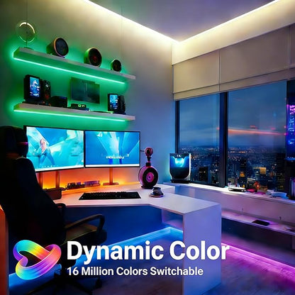 24VDC Highest Density 5-in-1 5050 RGBWW (RGB+Warm White+Daylight) 112LEDs/m Bright RGBCCT LED Strip 16.4FT Dimmable Tape Lights for Bedroom Decor (16.4Ft IP20 Non-Waterproof)