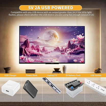 PAUTIX 5V USB COB LED Strip Lights Dimmable LED Lights 4000K Natural White with RF Remote,1200lm,Dotless Flexible Tape Light for Under Cabinet,Bedroom,TV Backlight,Kitchen,Shelf,Mirror Lighting 6.56ft