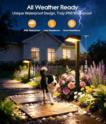ELECLINK Solar Pathway Lights Outdoor, 12 Pack Garden Lights Solar Powered Path Lights with Bigger LED Lens, 2 Light Modes Waterproof Outdoor Solar Light for Yard Driveway Walkway Landscape Patio Lawn
