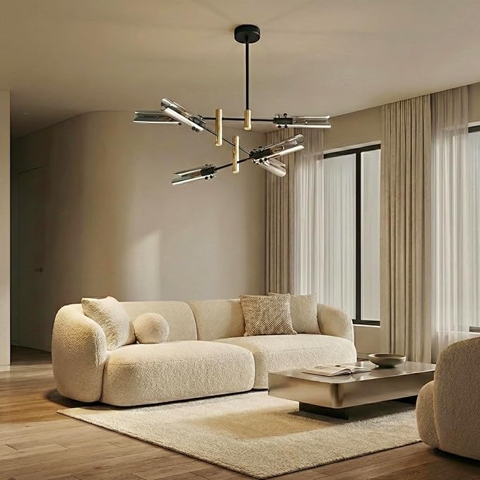 Modern Living room Dining room Sputnik Chandelier, Bedroom Hallway Light Fixtures, Pendant Lights Kitchen Island, Hanging Lights Ceiling Light Farmhouse Kitchen Decor Fixture Lamparas (Black & Gold-6)
