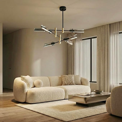Modern Living room Dining room Sputnik Chandelier, Bedroom Hallway Light Fixtures, Pendant Lights Kitchen Island, Hanging Lights Ceiling Light Farmhouse Kitchen Decor Fixture Lamparas (Black & Gold-6)