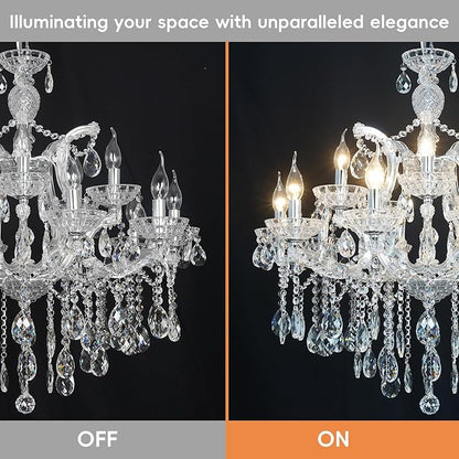 Modern Large Crystal Chandelier, Maria Theresa Crystal Chandelier 15 Lights 2 Layers Luxury Chrome Chandelier Lighting Fixture for Dining Room, Living Room, High Ceiling, Foyer, Staircase